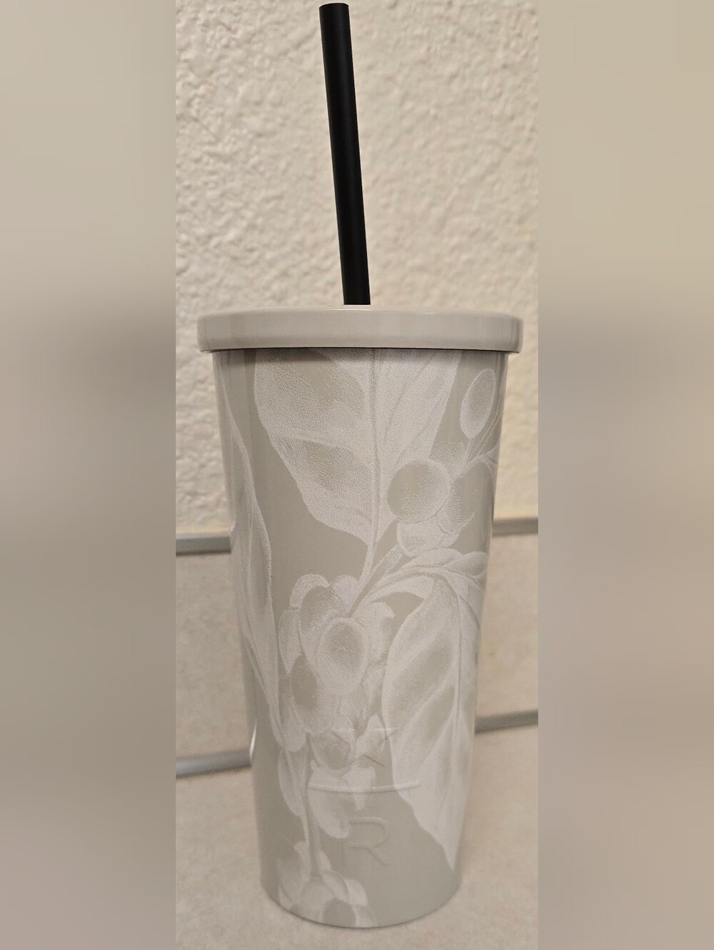 NWT Starbucks Reserve 2023 Fall Cream Floral Leaves Stainless Steel Tumbler 16oz